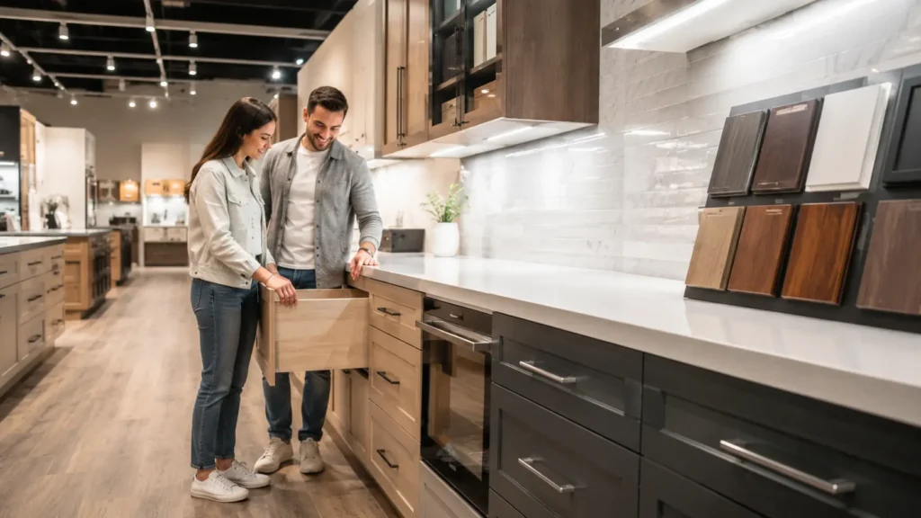 Kitchen Cabinet Showroom vs. Buying Cabinets Online: What Should You See in Person?